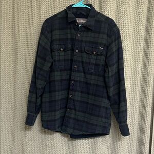 Eddie Bauer Men's  Long Sleeve Plaid Fleece Lined Flannel Shirt Jacket -